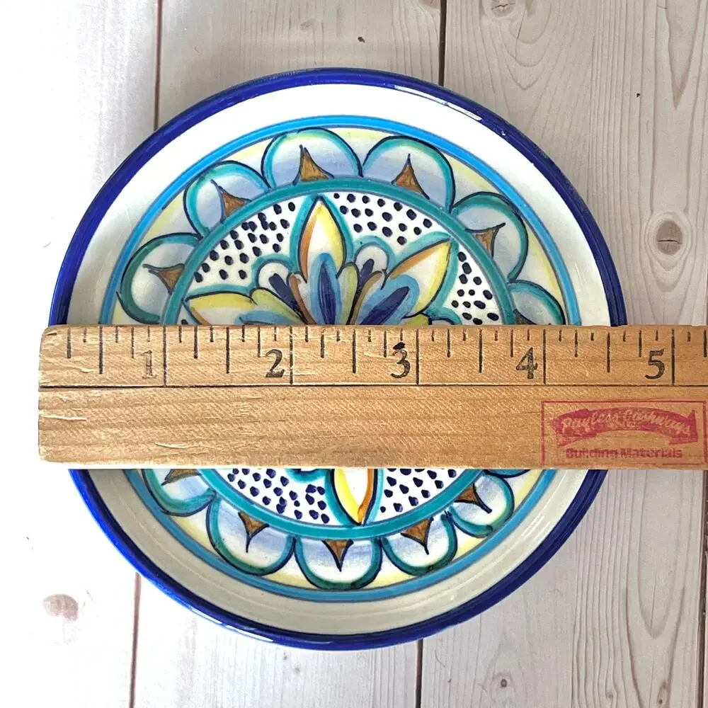 Deruta Italy Hand-Painted Ceramic Pottery Wine Cork Bottle Coaster / Small Plate - Picture 6 of 7